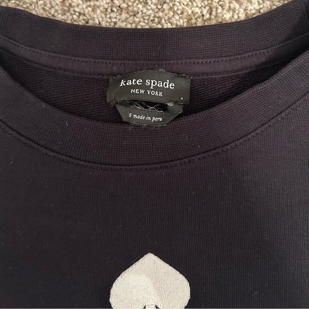 kate spade black crewneck sweater with white logo - Picture 2 of 3